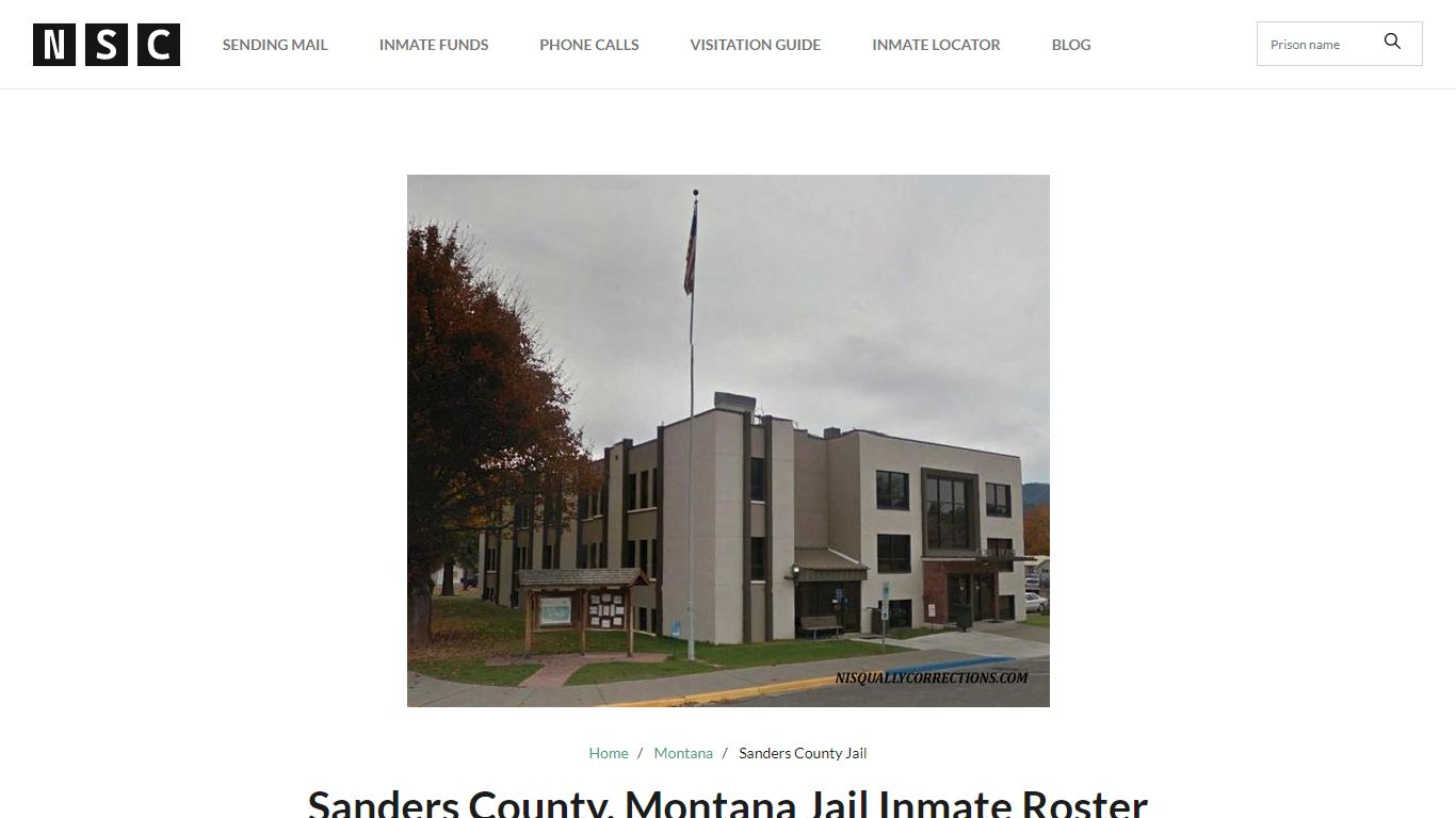 Sanders County, Montana Jail Inmate Roster